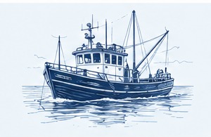 Fishing boat illustration